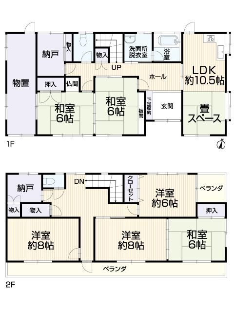 Floor plan. 13.8 million yen, 6LDK + 3S (storeroom), Land area 182.3 sq m , Building area 156.64 sq m