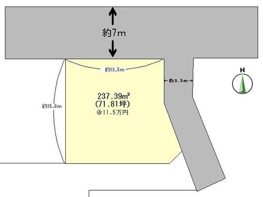Compartment figure. Land price 7 million yen, Land area 237.39 sq m