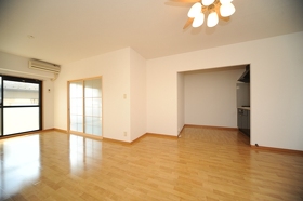 Kitchen. The kitchen can also be partitioned in a stylish curtain.