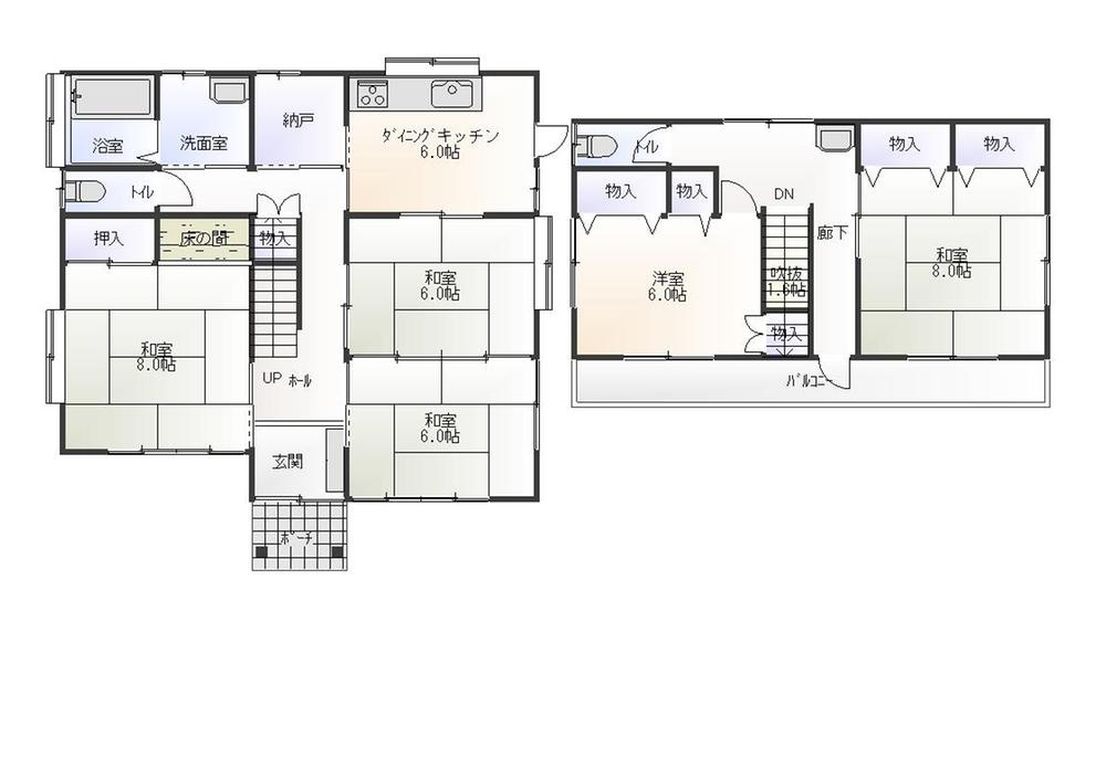 Floor plan. 9.8 million yen, 5DK + S (storeroom), Land area 157.8 sq m , Building area 112.61 sq m