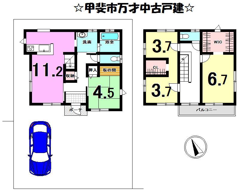 Floor plan. 21,800,000 yen, 4LDK+S, Land area 240.04 sq m , Building area 106.5 sq m