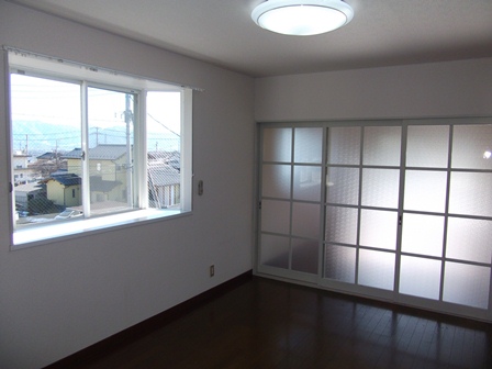 Living and room. Bright living room with bay windows with