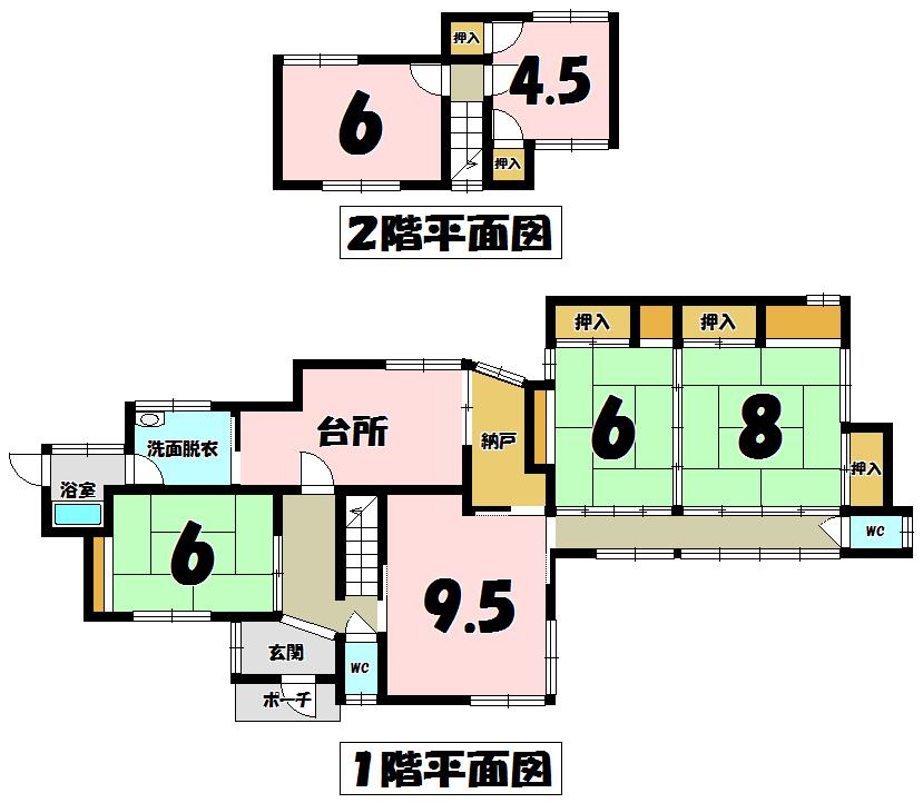 Floor plan. 11.8 million yen, 6DK, Land area 298.35 sq m , Building area 128.89 sq m