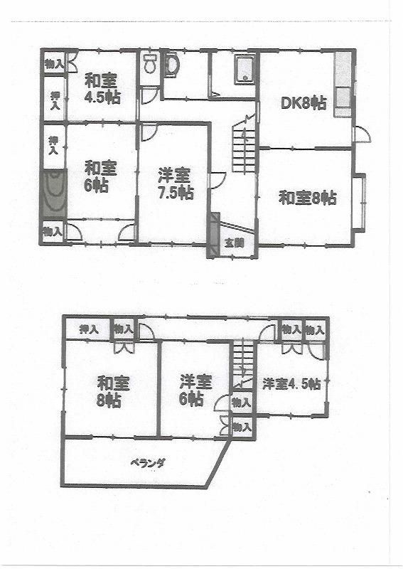 Floor plan. 12.8 million yen, 7DK, Land area 216.19 sq m , Building area 130.01 sq m