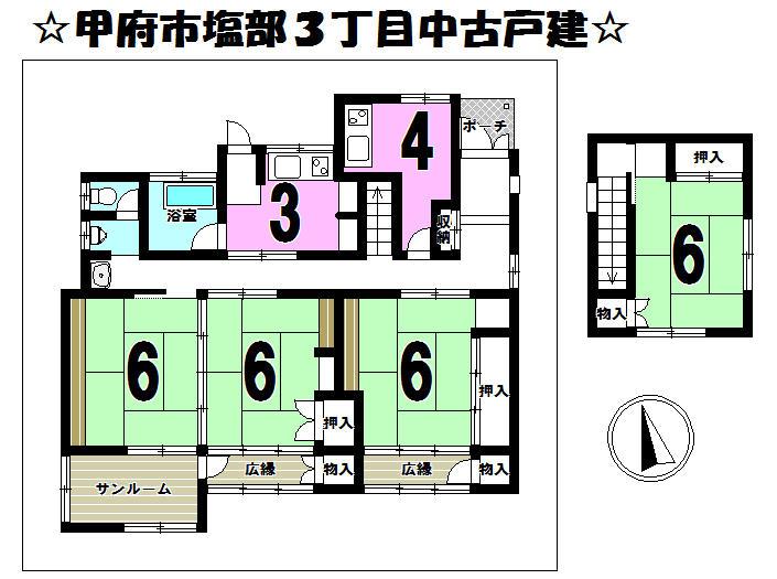 Floor plan. 7.2 million yen, 4DK, Land area 210.39 sq m , Building area 107.68 sq m