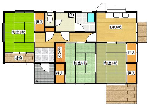 Floor plan. 6.5 million yen, 3DK, Land area 231.21 sq m , Building area 66.92 sq m