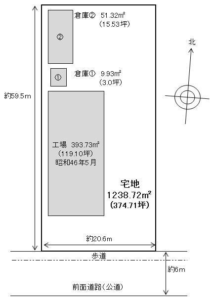Compartment figure. Land price 49,800,000 yen, Land area 1,238.72 sq m