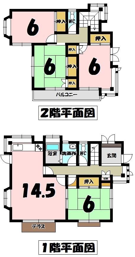 Floor plan. 12.8 million yen, 4LDK, Land area 143.44 sq m , Building area 98.32 sq m