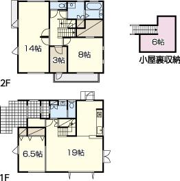 Floor plan. 39,500,000 yen, 4LDK, Land area 200.85 sq m , Building area 127.52 sq m 1.2 floor Floor