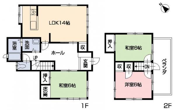 Floor plan. 13.8 million yen, 3LDK, Land area 199.83 sq m , Building area 82.18 sq m