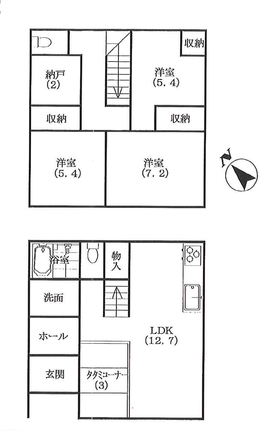 Floor plan. 19,800,000 yen, 3LDK + S (storeroom), Land area 215.64 sq m , Building area 96 sq m
