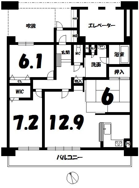 Floor plan. 3LDK + S (storeroom), Price 15.8 million yen, Footprint 83.3 sq m , Balcony area 17.64 sq m
