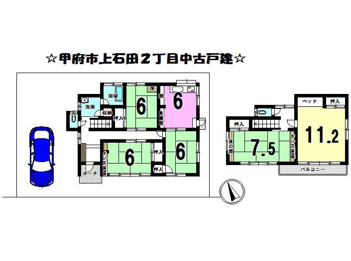 Floor plan. 12 million yen, 5DK, Land area 158.37 sq m , Building area 108.89 sq m