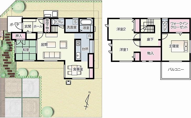 Floor plan.  [52 No. land] [52 No. land plan view], so we have drawn on the basis of the drawings, Plan and the outer structure ・ Planting, etc., It may actually differ slightly from.  Also, car ・ Consumer electronics ・ It is such as furniture not included in the price.
