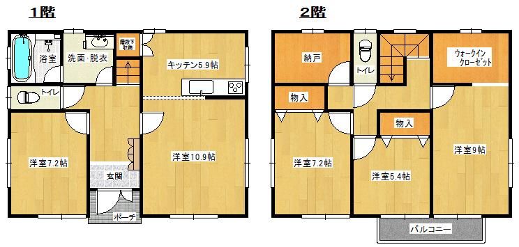 Floor plan. 22.5 million yen, 4LDK + S (storeroom), Land area 189.4 sq m , Building area 124 sq m