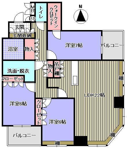 Floor plan. 3LDK + S (storeroom), Price 38,500,000 yen, Occupied area 93.41 sq m , Balcony area 4.5 sq m