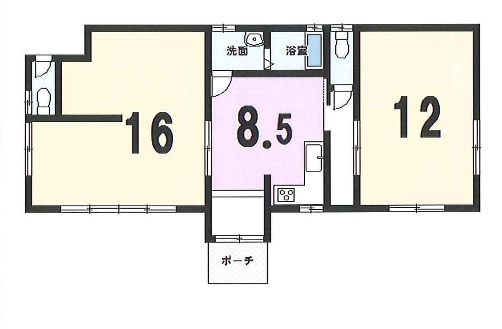 Floor plan. 11.8 million yen, 2DK, Land area 477.22 sq m , Is a floor plan of the building area 46.73 sq m spacious 2DK