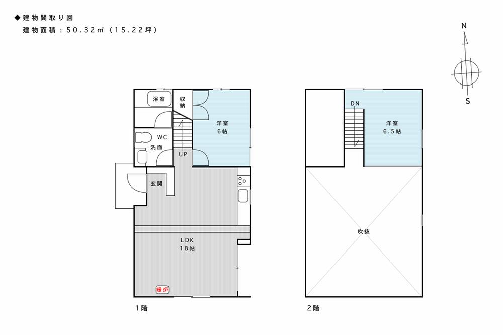 Floor plan. 4.2 million yen, 1LDK, Land area 419 sq m , Building area 50.32 sq m building floor plan