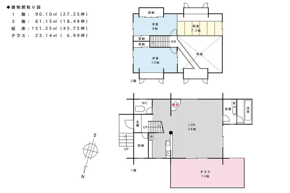 Floor plan. 25 million yen, 3LDK, Land area 495 sq m , Building area 151.25 sq m building floor plan