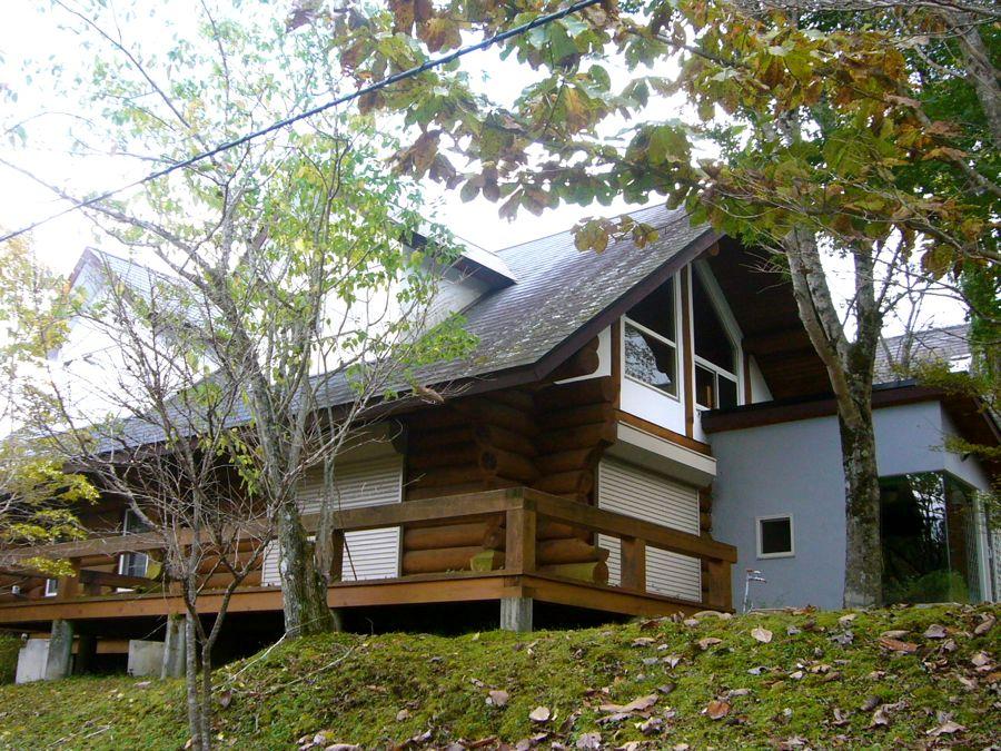 Local appearance photo. Authentic log house building appearance _ a total floor 45 square meters