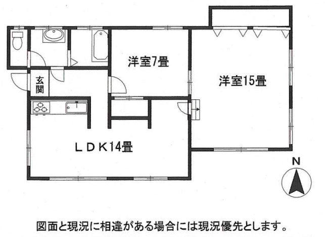 Floor plan. 11.8 million yen, 2LDK, Land area 421 sq m , Building area 77.27 sq m