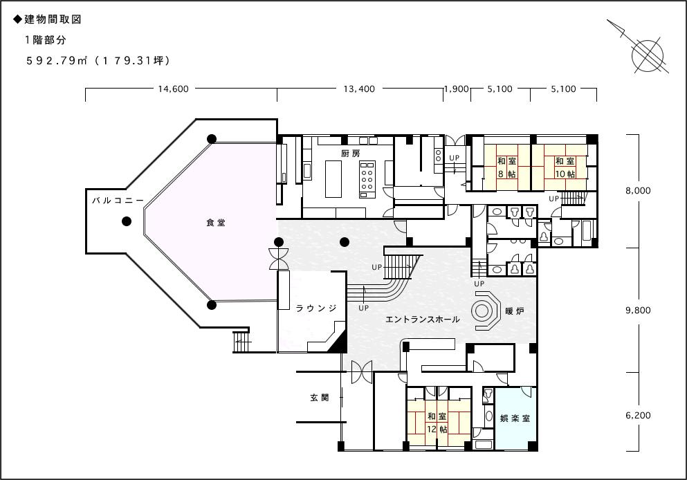 Floor plan. 100 million 23,840,000 yen, 14LDK, Land area 3,980 sq m , Building area 1,168.12 sq m 1 Kaikan floor plan