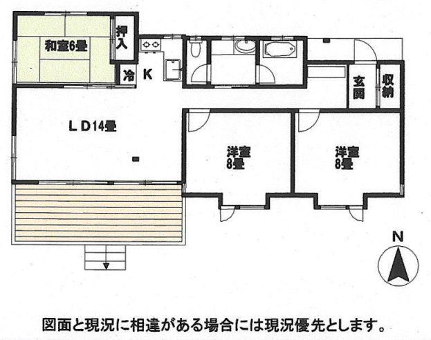 Floor plan. 15 million yen, 3LDK, Land area 884 sq m , Building area 60.45 sq m