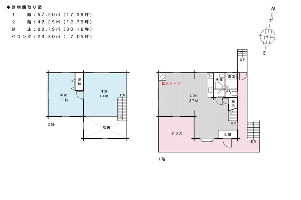 Floor plan. 18,700,000 yen, 2LDK, Land area 357 sq m , Building area 99.79 sq m building floor plan
