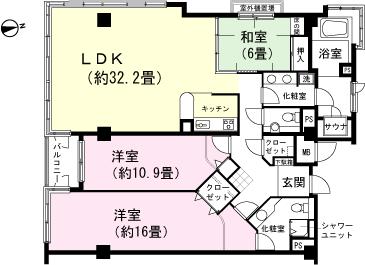 Floor plan. 3LDK, Price 28 million yen, Footprint 157.51 sq m , Balcony area 4.32 sq m