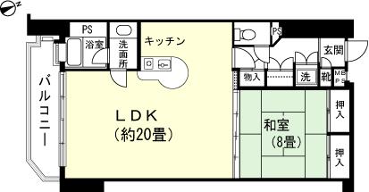 Floor plan. 1LDK, Price 3.6 million yen, Occupied area 67.17 sq m , Balcony area 6.37 sq m