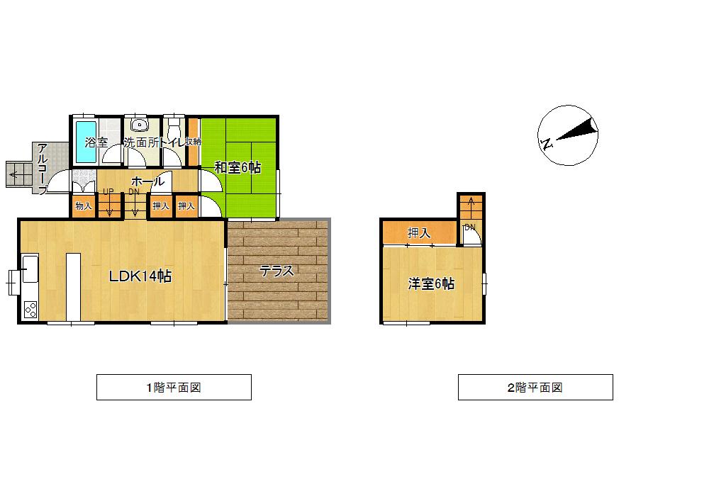 Floor plan. 9.5 million yen, 2LDK, Land area 283 sq m , Building area 67.06 sq m