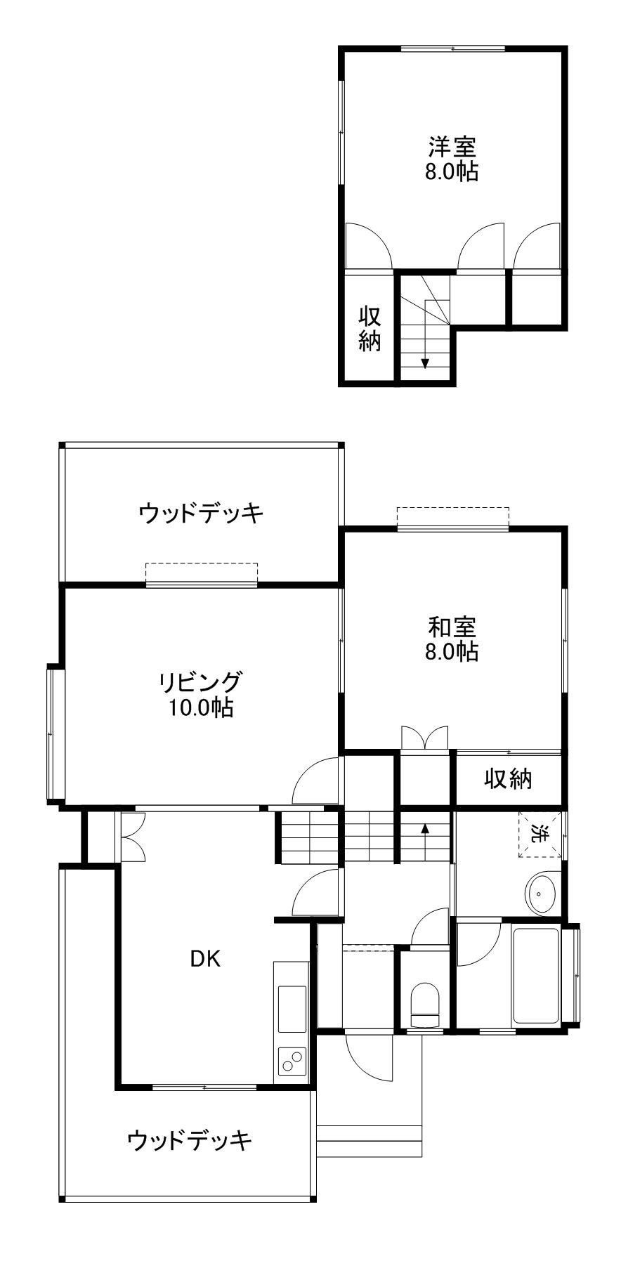 Floor plan. 7.9 million yen, 2LDK, Land area 310.8 sq m , Building area 79.38 sq m