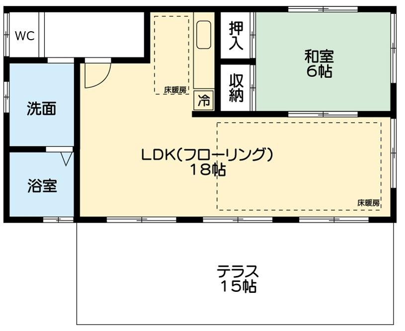 Floor plan. 5.5 million yen, 2LDK, Land area 495 sq m , Building area 63 sq m